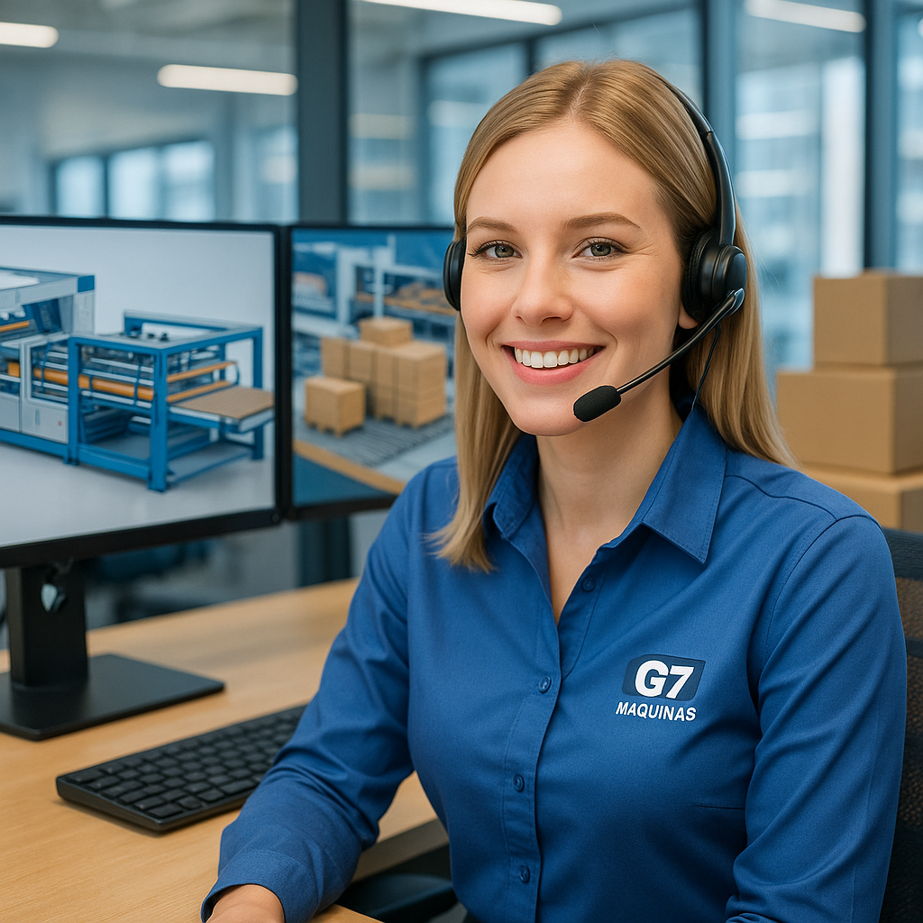 Fale com a Glória, especialista em máquinas da G7